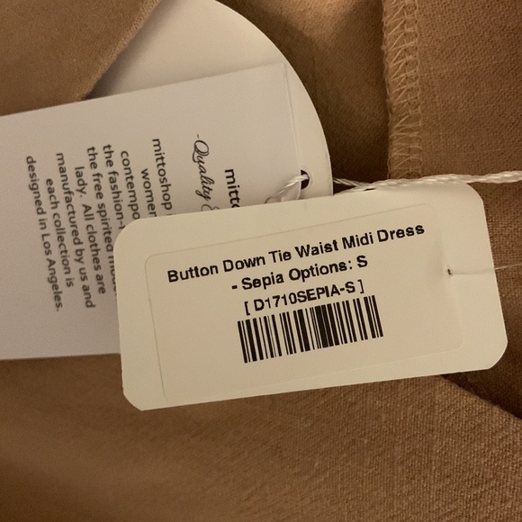 Button Down Tie Waist Midi Dress - Picture 6 of 6